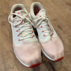 Under Armour White and Pink Athletic Sneakers
